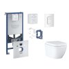 Grohe Rapid SLX Set predstenovej inštalácie, klozetu, dosky SoftClose, tlačidla Skate Cosmopolitan a súpravy na vhadzovanie tabliet, Triple Vortex, alpská biela SANI11BB3136-GR