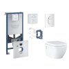 Grohe Rapid SLX Set predstenovej inštalácie, klozetu, dosky SoftClose, tlačidla Arena Cosmopolitan a súpravy na vhadzovanie tabliet, alpská biela SANI11BB3140-GR
