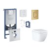 Grohe Rapid SLX Set predstenovej inštalácie, klozetu, dosky SoftClose, tlačidla Skate Cosmopolitan a súpravy na vhadzovanie tabliet, Triple Vortex, kefovaný Cool Sunrise SANI11BB4144-GR