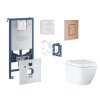 Grohe Rapid SLX Set predstenovej inštalácie, klozetu, dosky SoftClose, tlačidla Skate Cosmopolitan a súpravy na vhadzovanie tabliet, Triple Vortex, kefovaný Warm Sunset SANI11BB4146-GR