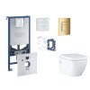 Grohe Rapid SLX Set predstenovej inštalácie, klozetu, dosky SoftClose, tlačidla Skate Cosmopolitan a súpravy na vhadzovanie tabliet, Cool Sunrise SANI11BB4148-GR