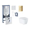 Grohe Rapid SLX Set predstenovej inštalácie, klozetu, dosky SoftClose, tlačidla Skate Cosmopolitan a súpravy na vhadzovanie tabliet, Cool Sunrise SANI11BB4151-GR