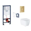 Grohe Rapid SL Set predstenovej inštalácie, klozetu, dosky SoftClose, tlačidla Skate Cosmopolitan a súpravy na vhadzovanie tabliet, kefovaný Cool Sunrise SANI11BB4162-GR