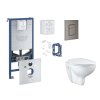 Grohe Rapid SLX Set predstenovej inštalácie, klozetu, dosky SoftClose, tlačidla Skate Cosmopolitan a súpravy na vhadzovanie tabliet, kefovaný Hard Graphite SANI11BB5126-GR