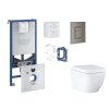 Grohe Rapid SLX Set predstenovej inštalácie, klozetu, dosky SoftClose, tlačidla Skate Cosmopolitan a súpravy na vhadzovanie tabliet, Triple Vortex, kefovaný Hard Graphite SANI11BB5128-GR