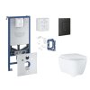 Grohe Rapid SLX Set predstenovej inštalácie, klozetu, dosky SoftClose, tlačidla Even a súpravy na vhadzovanie tabliet, phantom black SANI11BB5131-GR