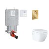 Grohe Uniset Set predstenovej inštalácie, klozetu, dosky SoftClose a tlačidla Arena Cosmopolitan S, kefovaný Cool Sunrise SANI15BB4114-GR