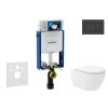 Geberit Kombifix Set predstenovej inštalácie, klozetu Oudee Vortex a dosky softclose, tlačidlo Sigma30, matná čierna/čierna SANI15CA5139