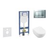 Geberit Duofix Set predstenovej inštalácie, klozetu Subway 2.0 a dosky softclose, tlačidlo Sigma30, matný chróm/chróm SANI11CK2114