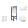Geberit Duofix Set predstenovej inštalácie, klozetu Subway 2.0 a dosky softclose, tlačidlo Sigma30, biela/lesklý chróm SANI11CK3112