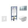 Geberit Duofix Set predstenovej inštalácie, klozetu D-Code a dosky softclose, tlačidlo Sigma20, matný chróm/chróm SANI11CP2106