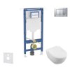 Geberit Duofix Set predstenovej inštalácie, klozetu a dosky Villeroy Boch, tlačidla Sigma30, DirectFlush, SoftClose, CeramicPlus, matný chróm/chróm SANI11CK2101
