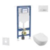 Geberit Duofix Set predstenovej inštalácie, klozetu a dosky Villeroy Boch, tlačidla Sigma50, DirectFlush, SoftClose, CeramicPlus, alpská biela SANI11CK3117