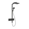 Hansgrohe Raindance Alive Q Sprchový set s termostatom, 21x34 cm, 3 prúdy, EcoSmart, kefovaný čierny chróm 24581340-HG