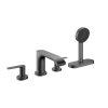 Hansgrohe Vivenis Batéria na okraj vane, 4-otvorová inštalácia, sBox, kefovaný čierny chróm 75444340-HG