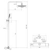Ravak 10° Free Sprchový set TD F 091.20/150 s termostatom, 25 cm, čierna X070160