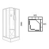 Ravak Supernova Sprchový box 91x91 cm, s vaničkou a príslušenstvom, biela/Grape 82677112ZG