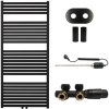 417747 4 663808 3 cerano koupelnovy radiatorovy set vincenzo kombinovane vytapeni termo tyc stredove pripojeni 50 mm 600w cerna matna 1330x600 mm