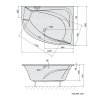 Polysan TANYA R asymetrická vaňa 160x120x49cm, biela 66119