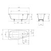Kaldewei  Asymetrická vaňa Mini ľavá 836, 157x70/48 cm, antislip, Perl-Effekt, biela 225230003001