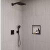 Hansgrohe Raindance Alive Q Sprchový set s termostatom pod omietku, s telesom, 21x34 cm, 3 prúdy, matná čierna 24620670-HG