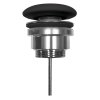 Kerasan Umývadlová výpust 5/4", click-clack, veľká keramická zátka, 5-65mm, čierna mat 923331