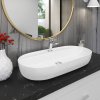 CERAMICA LATINA ALFA MAX 81 x 41cm umývadlo na dosku oválne, s otvorom pre batériu, keramické