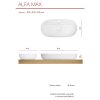 CERAMICA LATINA ALFA MAX 81 x 41cm umývadlo na dosku oválne, s otvorom pre batériu, keramické, biele