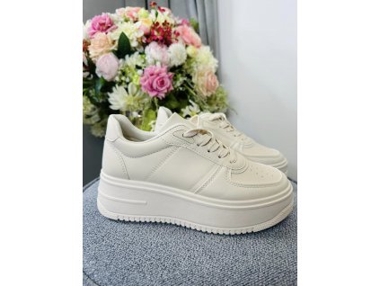 Béžové tenisky na platforme