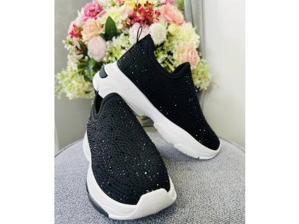 Čierne tenisky s kamienkami LAILA