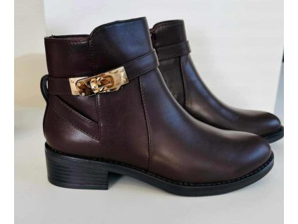 Hnedé elegantné členkové topánky