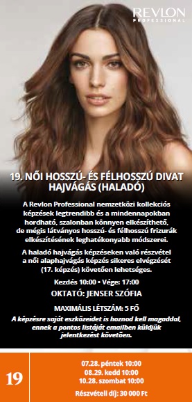 19. Női hosszú- és félhosszú divat hajvágás haladó