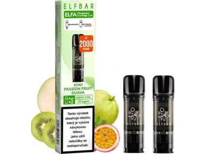 elf bar elfa pods cartridge 2pack kiwi passion fruit guava 20mg
