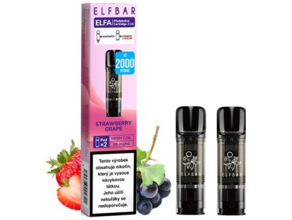 elf bar elfa pods cartridge 2pack strawberry grape 20mg