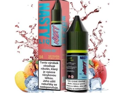 liquid nasty liq salt peach ice 10ml 20mg broskev chladiva slozka ice