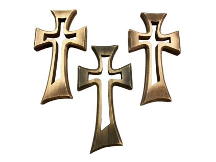 Kříž prořezávaný - hnědý / tmavě hnědý / - 15 cm