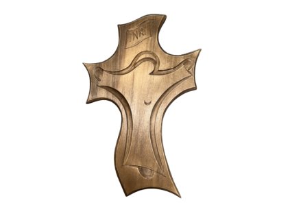 PEPASTYL Kříž s Ježíšem INRI - hnědý - 27cm