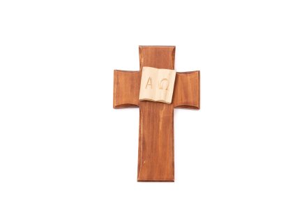 Kříž s knihou - Alfa a Omega - 20 cm