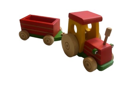 Traktor s valníkem - barevný - 41 cm