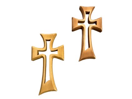 Kříž prořezávaný - světle hnědý - 15 cm