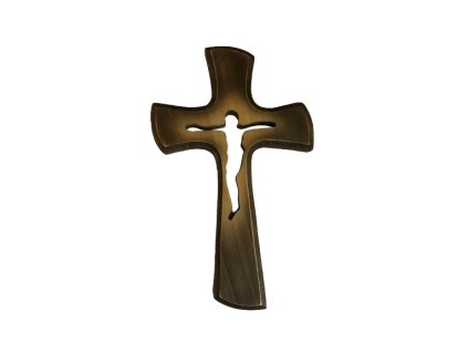 Kříž s vyříznutým Ježíšem - šedý - 20 cm