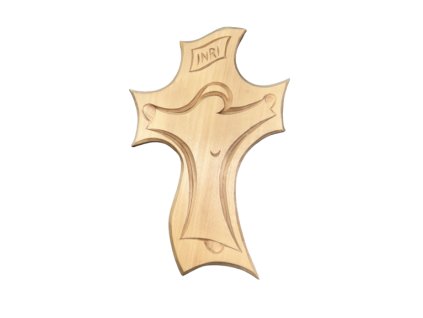 PEPASTYL Kříž s Ježíšem INRI - světle hnědý - 27cm