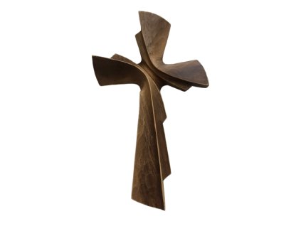 Kříž vlnka - hnědý - 25 cm