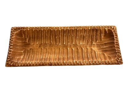 Miska obdélníková /dlabaná / - 31x12 cm - hnědá