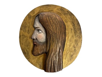 Hlava Krista - polychrom - 15 cm