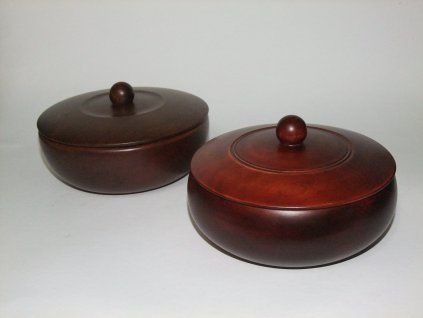 Doza s víčkem - mořená - 16 cm