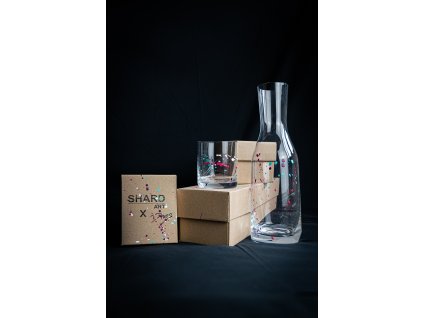 Dnes x SHARDART Set karafa & 2 sklenice
