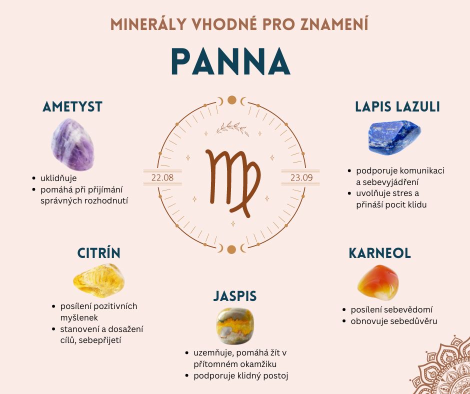 MINERÁLY pro znamení PANNA
