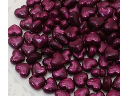 Pečetní vosk tmavě fialový srdíčka - 100 ks