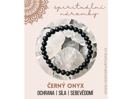 minerální náramek černý onyx